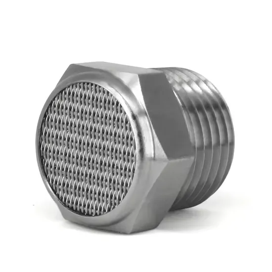 Stainless Steel Pneumatic Fittings Male Thread Air Silencer